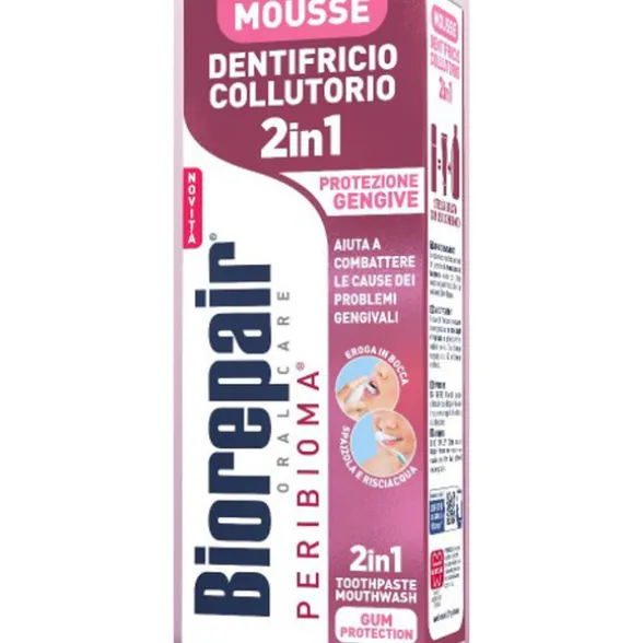 BIOREPAIR MOUSSE DENTIFRICIO COLLUTORIO 2in1 PROTEZIONE GENGIVE 75 ML