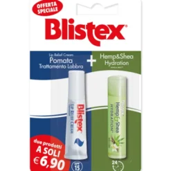 BLISTEX POMATA TRATTAMENTO LABBRA SPF15 + HEMP & SHEA IDRATION BLISTER DUO