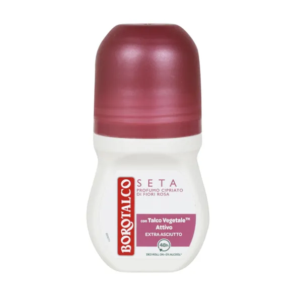 BOROTALCO DEODORANTE ROLL-ON SETA PROFUMO DI TALCO E FIORI DI ROSA 50 ML