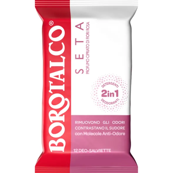 BOROTALCO DEO SALVIETTE SETA PROFUMO CIPRIATO DI FIORI ROSA 12 PEZZI