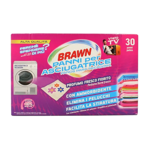 BRAWN PANNI PER ASCIUGATRICE PROFUMO FRESCO FIORITO 30 PZ