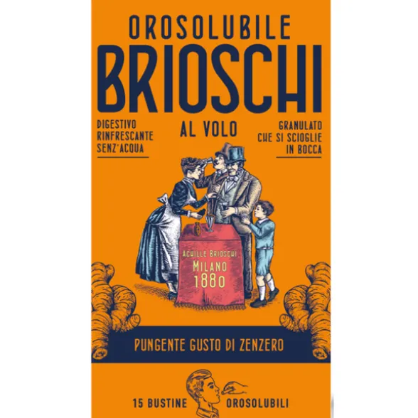 BRIOSCHI DIGESTIVO OROSOLUBILE GUSTO ZENZERO GRANULATO CHE SI SCIOGLIE IN BOCCA 15 BUSTINE
