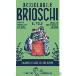 BRIOSCHI DIGESTIVO OROSOLUBILE BALSAMICO GUSTO ERBE ALPINE GRANULATO CHE SI SCIOGLIE IN BOCCA 15 BUSTINE