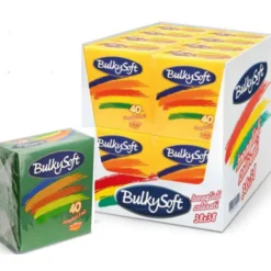 BULKYSOFT BOX TOVAGLIOLI 38x38 COLORE VERDE 2 VELI 40 PEZZI TRAMA IN TESSUTO