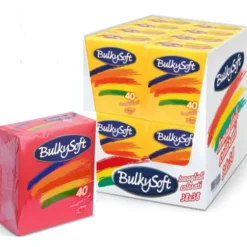 BULKYSOFT BOX TOVAGLIOLI 38x38 COLORE ROSSO 2 VELI 40 PEZZI TRAMA IN TESSUTO