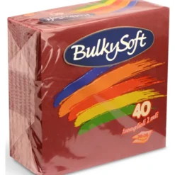 BULKYSOFT BOX TOVAGLIOLI 38x38 COLORE BORDEAUX 2 VELI 40 PZ TRAMA IN TESSUTO