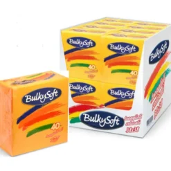 BULKYSOFT BOX TOVAGLIOLI 38x38 COLORE GIALLO 2 VELI 40 PZ TRAMA IN TESSUTO