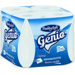 BULKYSOFT GENIO ASCIUGATUTTO 4 ROLI 2 VELI BIANCO PULITO 125 STRAPPI