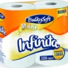 BULKYSOFT IGENICA INFINITA MAXI 4 ROTOLI 2 VELI 550 STRAPPI A ROTOLO
