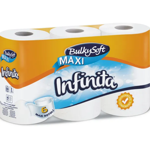BULKYSOFT IGIENICA INFINITA MAXI 2 VELI6 ROTOLI 500 STRAPPI