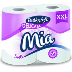 BULKYSOFT IGIENICA MIA DELICATA 4 ROTOLI XXL 3 VELI 260 STRAPPI A ROTOLO