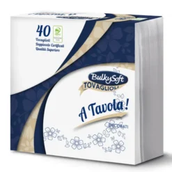 BULKYSOFT TOVAGLIOLI DECORATI MISURA 38x38 2 VELI 40 PEZZI