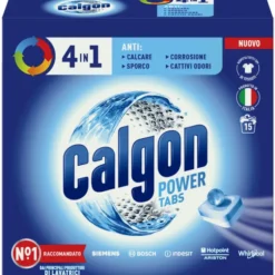 CALGON TABS 4 IN 1ANTICALCARE ANTISPORCO ANTICORROSIONE ANTI CATTIVI ODORI 15 TABS 195 GR.