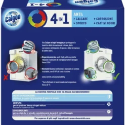 CALGON TABS 4 IN 1ANTICALCARE ANTISPORCO ANTICORROSIONE ANTI CATTIVI ODORI 15 TABS 195 GR.