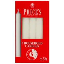 CANDELE PRICE'S STEARICHE 5 PEZZI DURATA 5 ORE CANDELA
