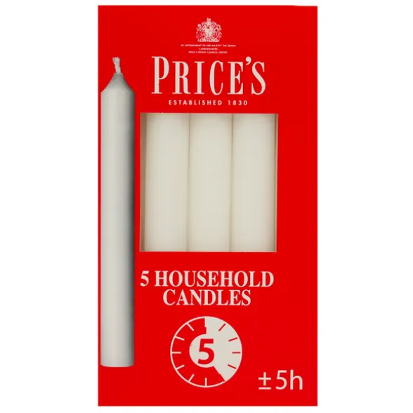 CANDELE PRICE'S STEARICHE 5 PEZZI DURATA 5 ORE CANDELA