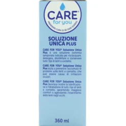 CARE FOR YOU SOLUZIONE UNICA PLUS DETERGE, DISINFETTA, E CONSERVA OGNI TIPO DI LENTE A COTATTO 360 ML