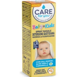 CARE FOR YOU SPRAY NASALE BABY&KIDS DETERSIONE QUOTIDIANA CON SALI MARINI, ALOE VERA E CAMOMILLA SENZA GAS 20 ML