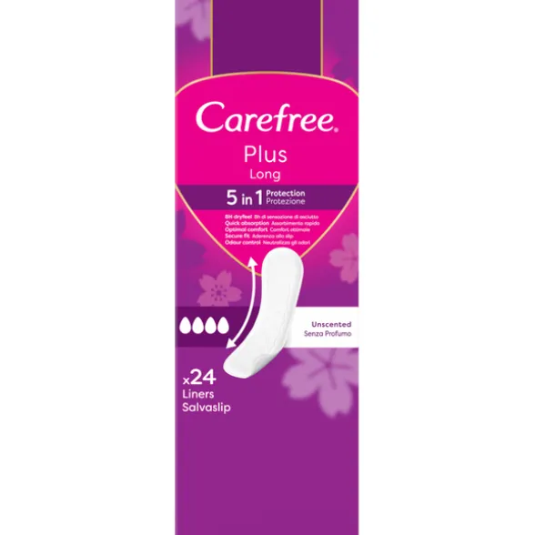CAREFREE PLUS LONG SALVASLIP 5 in 1 PROTECTION 24 PEZZI