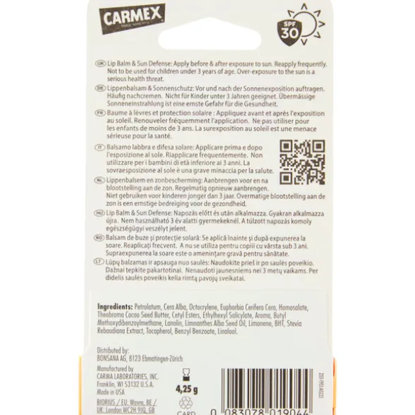 CARMEX LIP BALM SUN DEFENCE SPF30 TROPICAL IN STICK