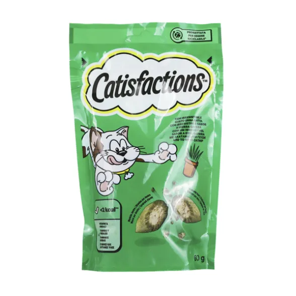 CATISFACTIONS GATTO CROCCHETTE GUSTO ERBA GATTA BUSTA 60 grammi