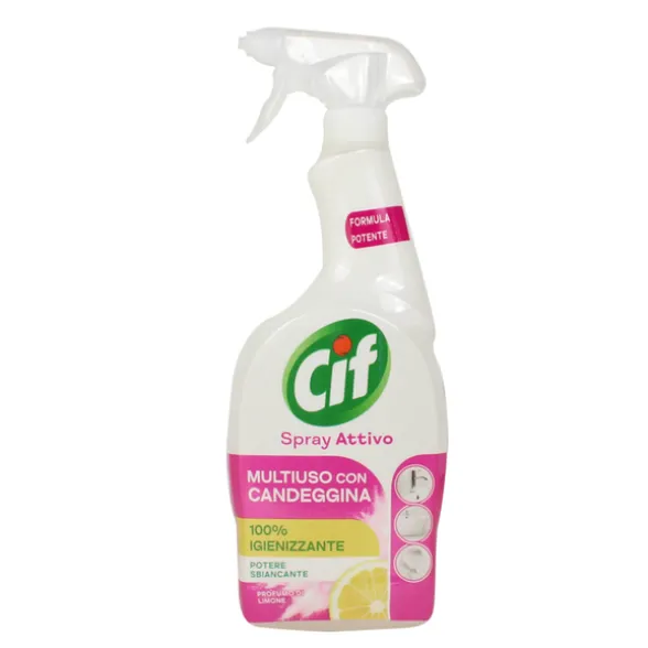 CIF SPRAY ATTIVO MULTIUSO CON CANDEGGINA 100% IGIENIZZANTE FRESCHEZZA DI LIMONE 650 ML