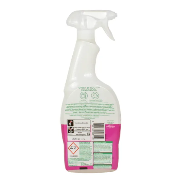 CIF SPRAY ATTIVO MULTIUSO CON CANDEGGINA 100% IGIENIZZANTE FRESCHEZZA DI LIMONE 650 ML