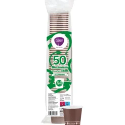 CLENDY HOME&CARE BICCHIERINO DI CARTA BIO MARRONE 75 ML 50 PEZZI