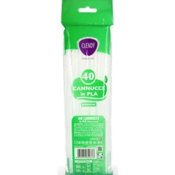 CLENDY HOME&CARE CANNUCCE DI PLASTICA BIANCHE CON SNODO BUSTA 40 PEZZI