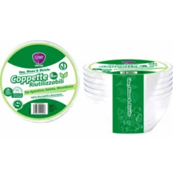 CLENDY HOME&CARE COPPETTE TRASPARENTI RIUTILIZZABILI PER ALIMENTI 6 PEZZI