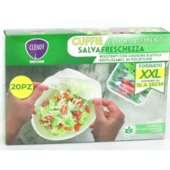 CLENDY HOME&CARE CUFFIE COPRI ALIMENTI SALVAFRESCHEZZA FORMATO XXL ESTENDIBILI DA 15 A 55 CM. 20 PEZZI