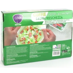 CLENDY HOME&CARE CUFFIE COPRI ALIMENTI SALVAFRESCHEZZA FORMATO XXL ESTENDIBILI DA 15 A 55 CM. 20 PEZZI