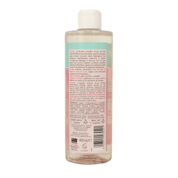 CLINIANS HYDRA PLUS ACQUA MICELLARE 3in1 ATTIVA ANTISTRESS PELLI SECCHE O SENSIBILI 400 ML