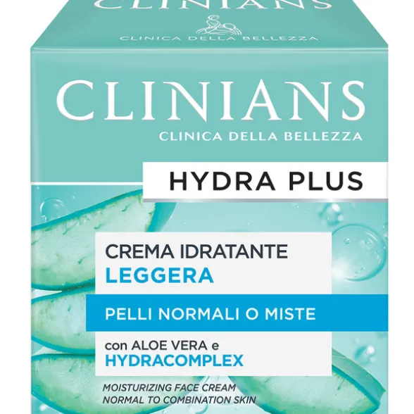 CLINIANS HYDRA PLUS CREMA IDRATANTE LEGGERA SUCCO DI ALOE VERA E AQUAMARINE PELLI NORMALI O MISTE 50 ML