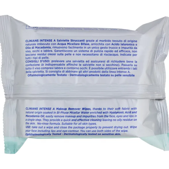 CLINIANS INTENSE-A 25 SALVIETTE STRUCCANTI ACQUA MICELLARE BI-FASE