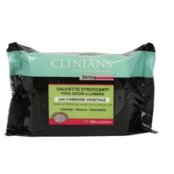 CLINIANS SALVIETTE STRUCCANTI DETOX CON CARBONE VEGETALE 25 PZ