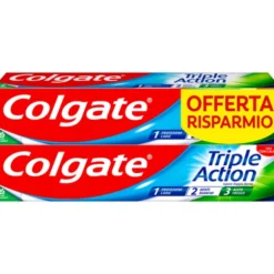 COLGATE DENTIFRICIO TRIPLE ACTION BIPACCO 2 PEZZI DA 75 ML