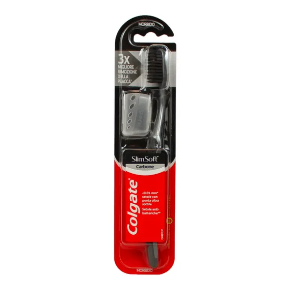 COLGATE SPAZZOLINO SLIM SOFT CARBONE MORBIDO SETOLE ANTIBATTERICHE