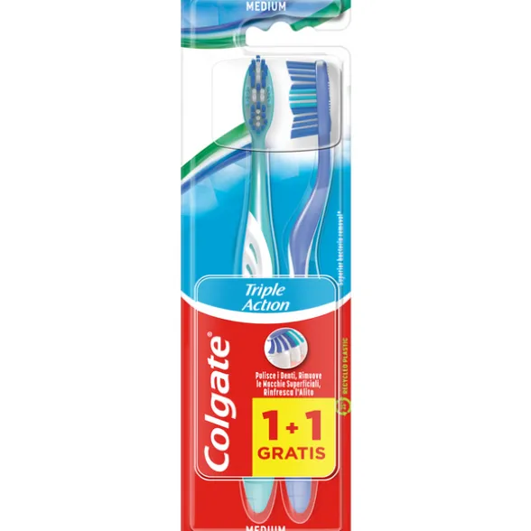 COLGATE SPAZZOLINO TRIPLE ACTION 1+1 MEDIUM
