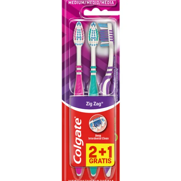 COLGATE SPAZZOLINO ZIG ZAG MEDIO PEZZI 2+1 GRATIS