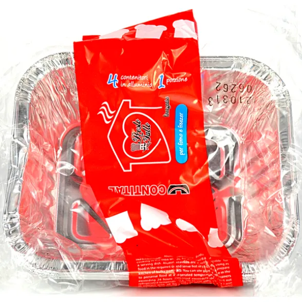CONTITAL CONTENITORE ALLUMINIO 1 PORZIONE 4 PEZZI R10G