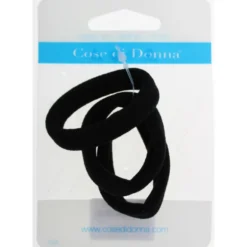 COSE DI DONNA ELASTICO NERO PER CAPELLI 3 PEZZI