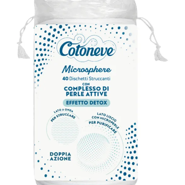 COTONEVE MICROSPHERE DISCHETTI STRUCCANTI CON COMPLESSO DI PERLE ATTIVE EFFETTO DETOX DOPPIA AZIONE 40 PEZZI