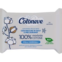COTONEVE SALVIETTE STRUCCANTI CON BACCHE DI GOJI E MELOGRANO PER PELLI NORMALI 20 PEZZI