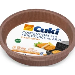 CUKI CONTENITORI PER FRIGGITRICE AD ARIA IN CARTA FORNO DIAMETRO 20,5 CM ALTEZZA 3 CM 5 PEZZI
