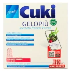 CUKI GELOPIÙ MAXI SCORTA SACCHETTI FREEZER CONFEZIONE FORMATO GRANDE - 30 SACCHETTI - LT 6.0 - CM 29X42