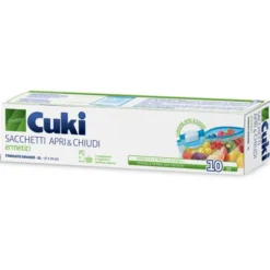 CUKI SACCHETTI APRI & CHIUDI ERMETICI CON CURSORE GRANDE 3 LT CM 27x25 10 PZ