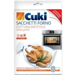 CUKI SACCHETTI FORNO COTTURA DIETETICA - 8 SACCHETTI - CM 25x38MICROONDE E TRADIZIONALE