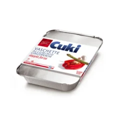 CUKI VASCHETTE ALLUMINIO CON COPERCHI (R90) PER 6 PORZIONI - 2 PEZZI - LT 2,3 (CM 28.7X22.7X4.3)