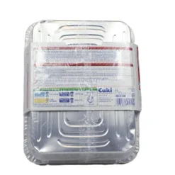 CUKI VASCHETTE ALLUMINIO CON COPERCHI (R75) PER 4 PORZIONI - 4 PEZZI - LT 1,1 (CM 22.3X17.3X3.5)